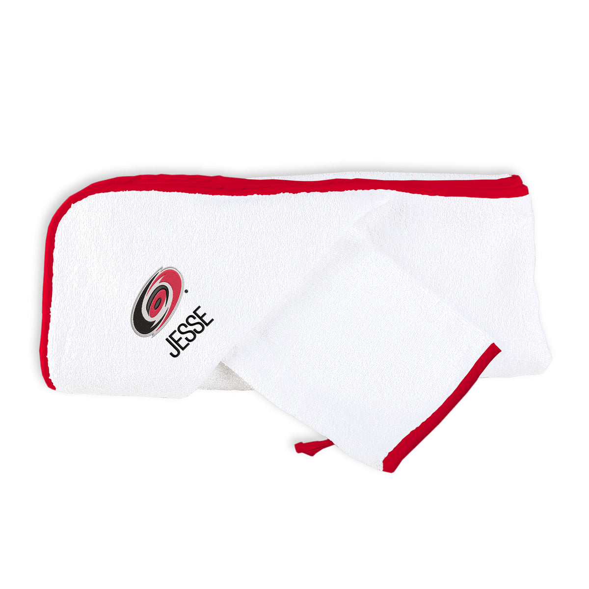 Personalized Carolina Hurricanes Hooded Towel & Wash Mitt Set