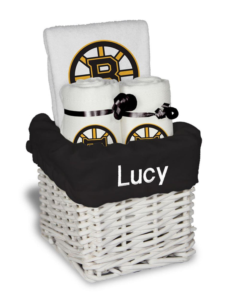 Personalized Boston Bruins Small Basket - 4 Items - Designs by Chad & Jake