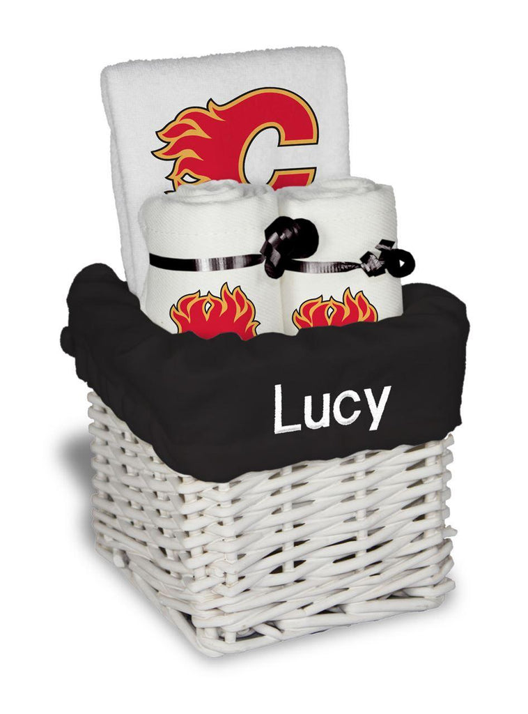 Personalized Calgary Flames Small Basket - 4 Items - Designs by Chad & Jake