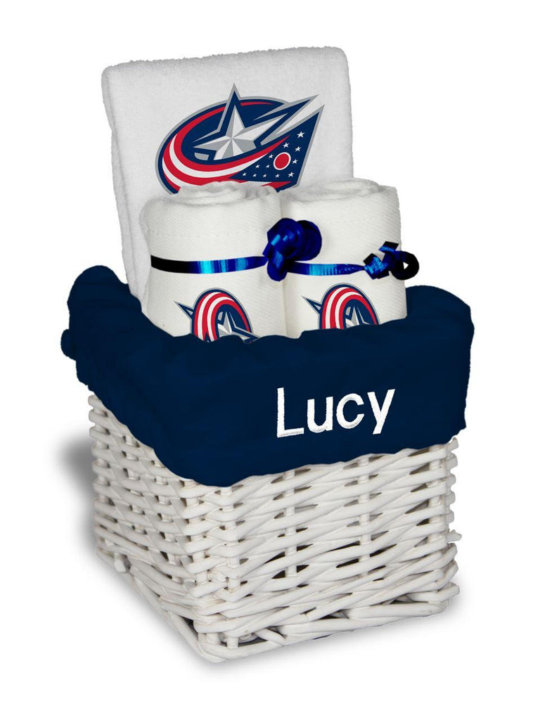 Personalized Columbus Blue Jackets Small Basket - 4 Items - Designs by Chad & Jake