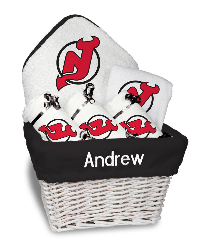 Personalized New Jersey Devils Medium Basket - 6 Items - Designs by Chad & Jake
