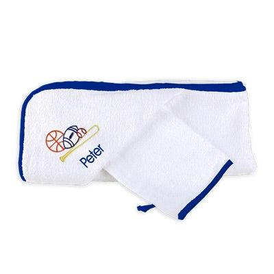 Personalized Basic Hooded Towel Set with Sports - Designs by Chad & Jake