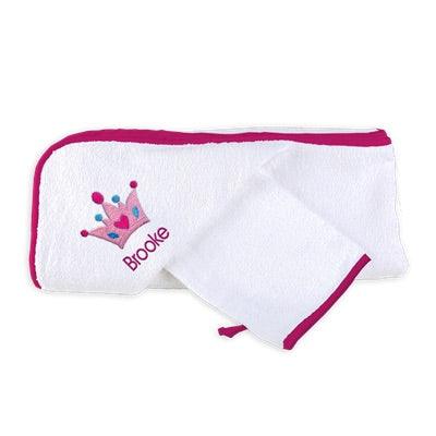 Personalized Basic Hooded Towel Set with Crown - Designs by Chad & Jake
