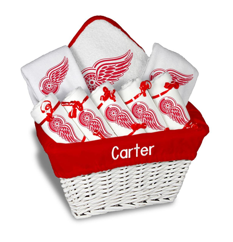 Personalized Detroit Red Wings Large Basket - 9 Items - Designs by Chad & Jake