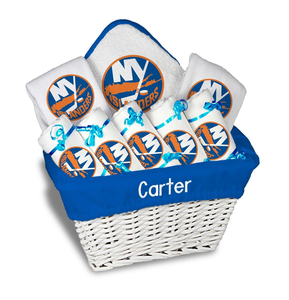 Personalized New York Islanders Large Basket - 9 Items - Designs by Chad & Jake