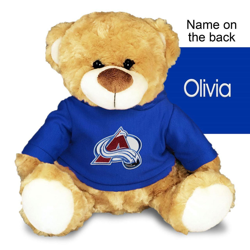 Personalized Colorado Avalanche 10" Plush Bear - Designs by Chad & Jake