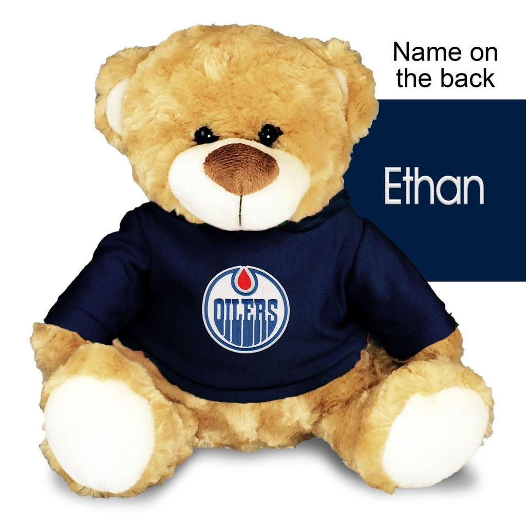 Personalized Edmonton Oilers 10" Plush Bear - Designs by Chad & Jake