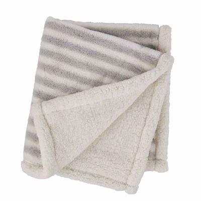 Personalized Striped Faux Fur Blanket - Designs by Chad & Jake