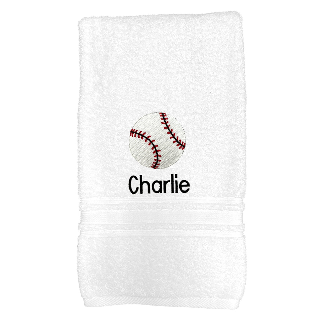 Personalized Baseball Emoji Bath Towel - 30" x 58" - Designs by Chad & Jake