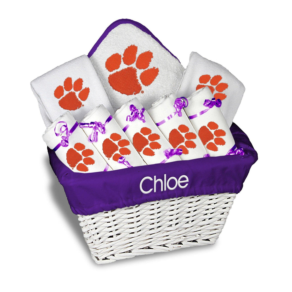 Personalized Clemson Tigers Large Basket - 9 Items - Designs by Chad & Jake