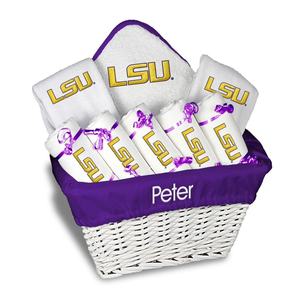 Personalized LSU Tigers Large Basket - 9 Items - Designs by Chad & Jake
