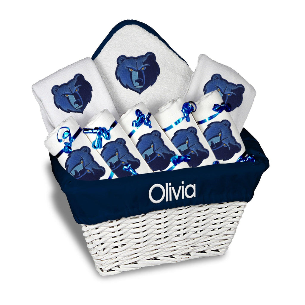 Personalized Memphis Grizzlies Large Basket - 9 Items - Designs by Chad & Jake