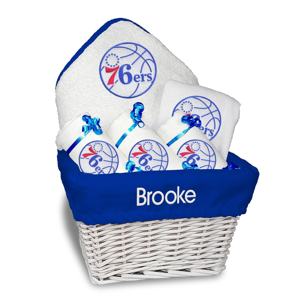 Personalized Philadelphia 76ers Medium Basket - 6 Items - Designs by Chad & Jake