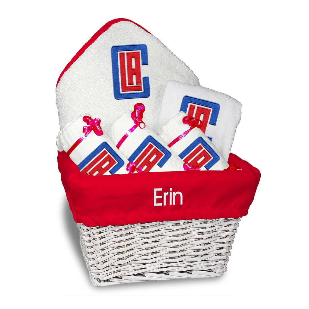 Personalized Los Angeles Clippers Medium Basket - 6 Items - Designs by Chad & Jake