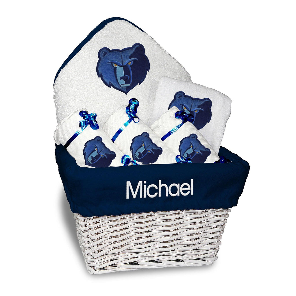 Personalized Memphis Grizzlies Medium Basket - 6 Items - Designs by Chad & Jake