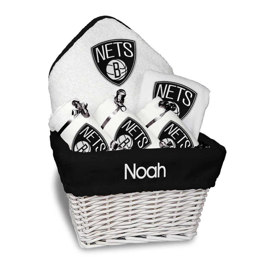 Personalized Brooklyn Nets Medium Basket - 6 Items - Designs by Chad & Jake