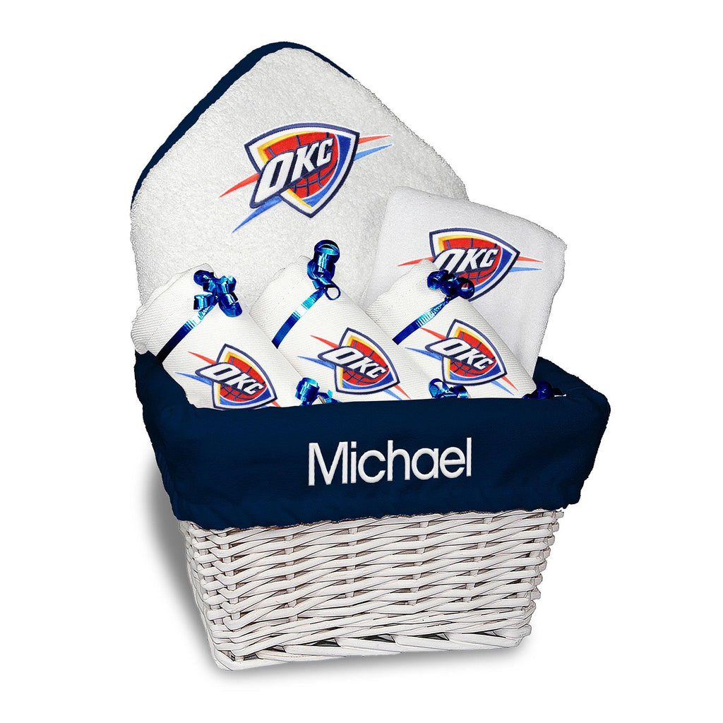 Personalized Oklahoma City Thunder Medium Basket - 6 Items - Designs by Chad & Jake