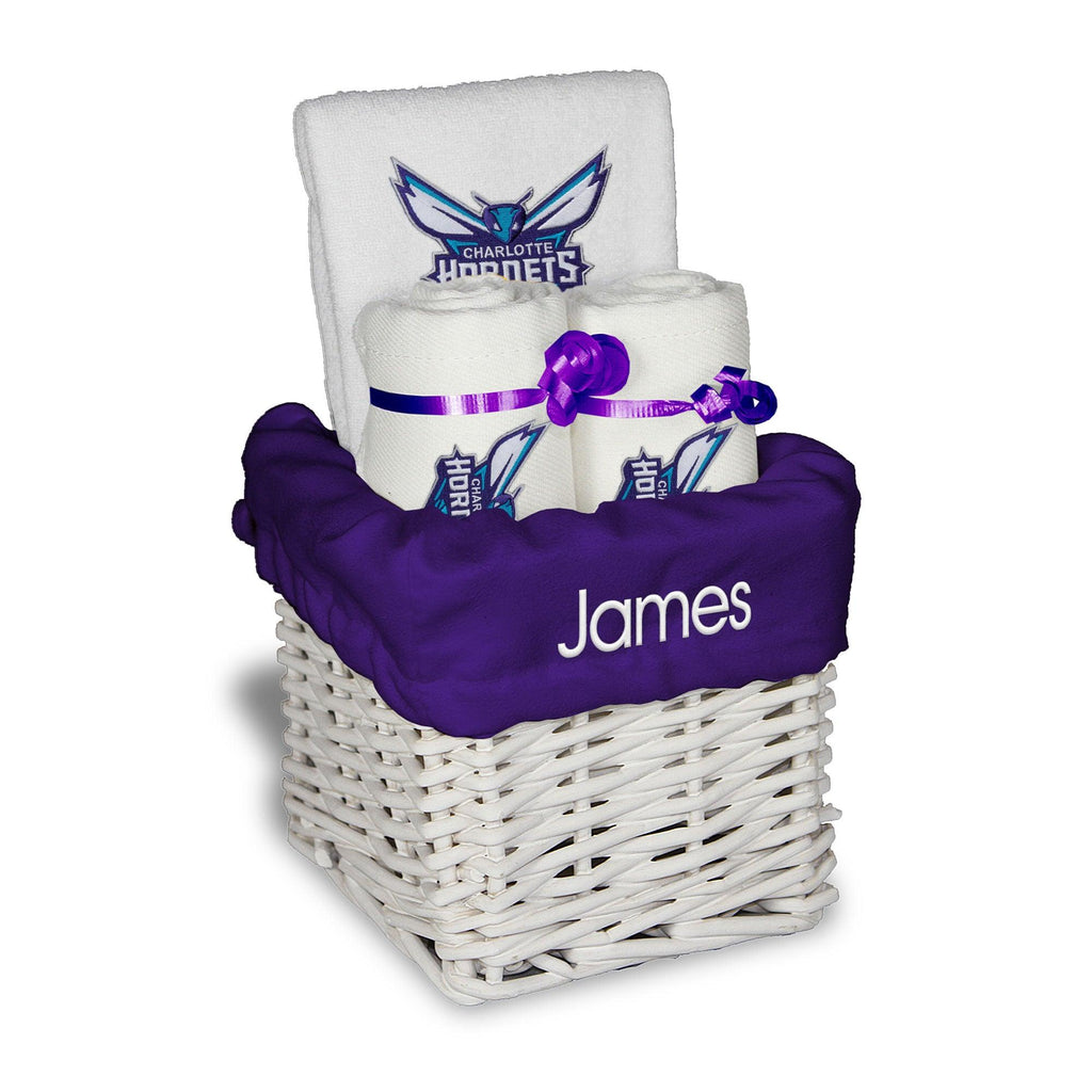 Personalized Charlotte Hornets Small Basket - 4 Items - Designs by Chad & Jake