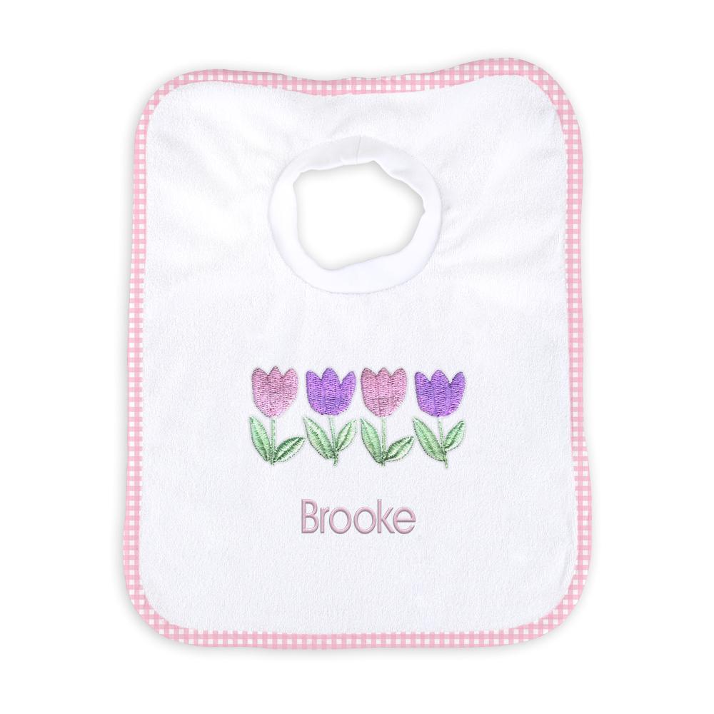 Personalized Basic Bib with Four Tulips - Designs by Chad & Jake