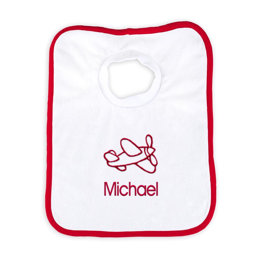 Personalized Basic Bib with Airplane - Designs by Chad & Jake