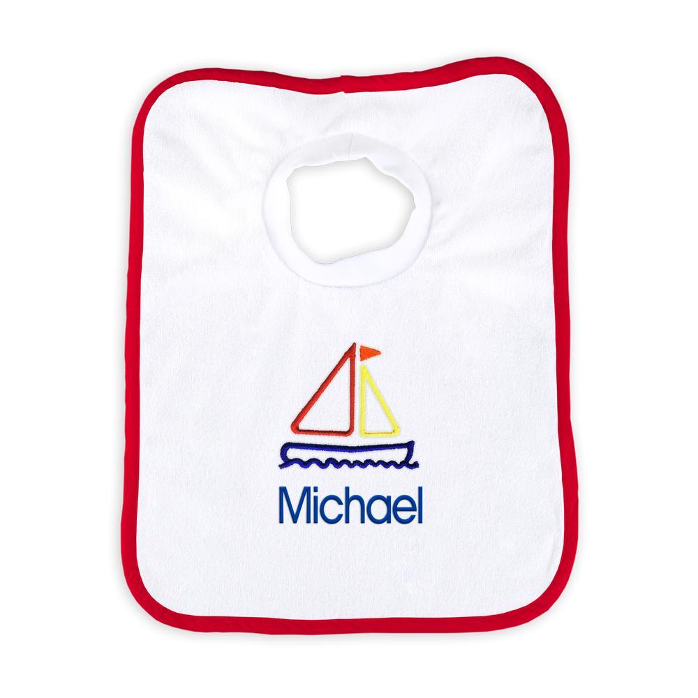 Personalized Basic Bib with Sailboat - Designs by Chad & Jake