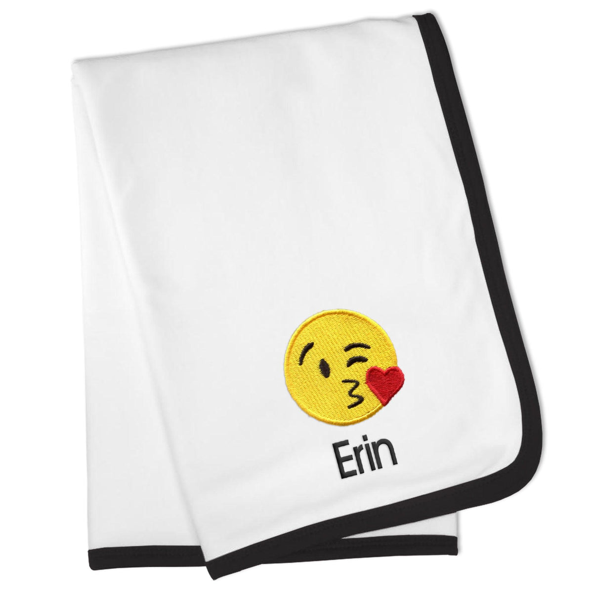 Personalized Blowing Kiss Emoji Blanket – Designs by Chad & Jake