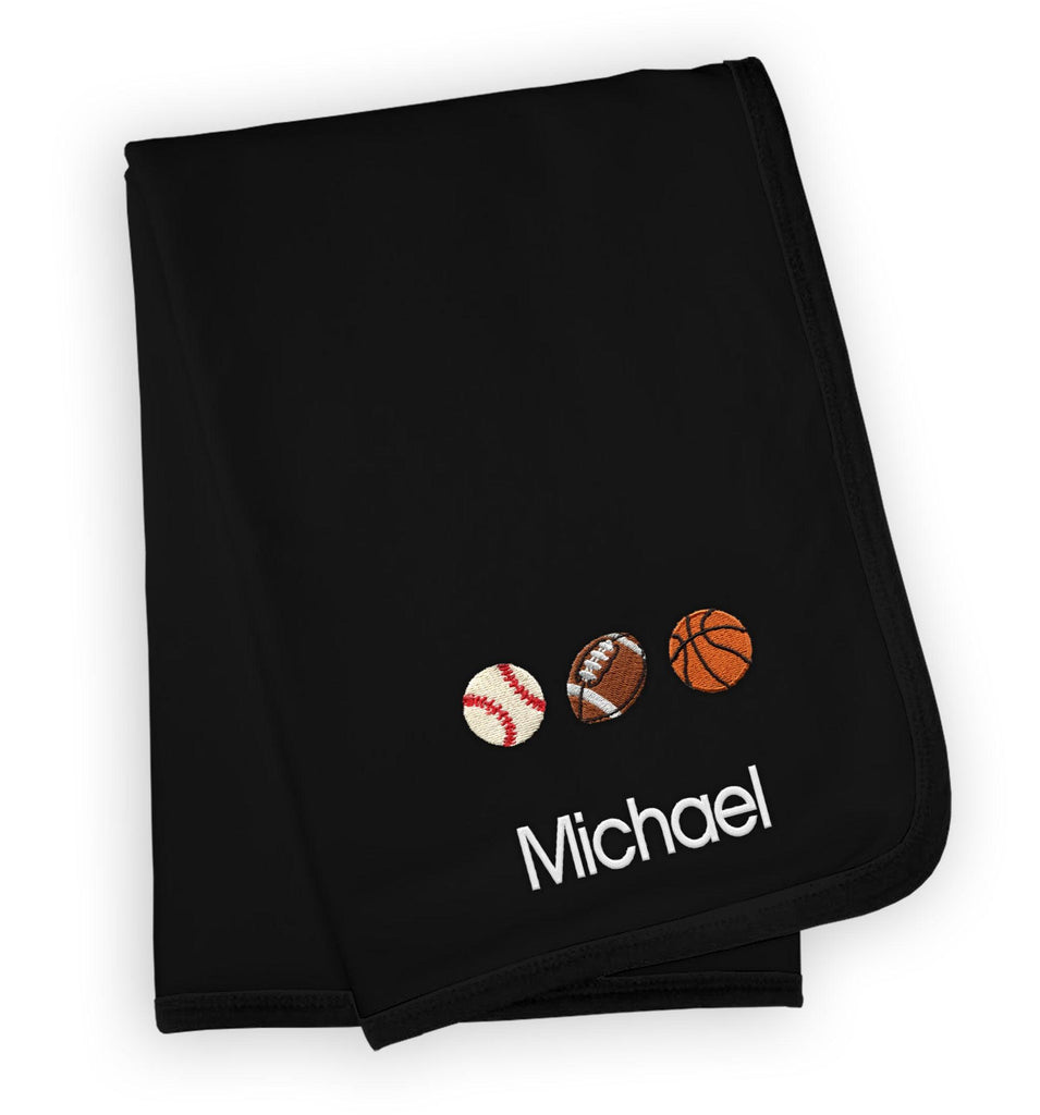 Personalized 3 Sports Balls Emoji Blanket - Designs by Chad & Jake