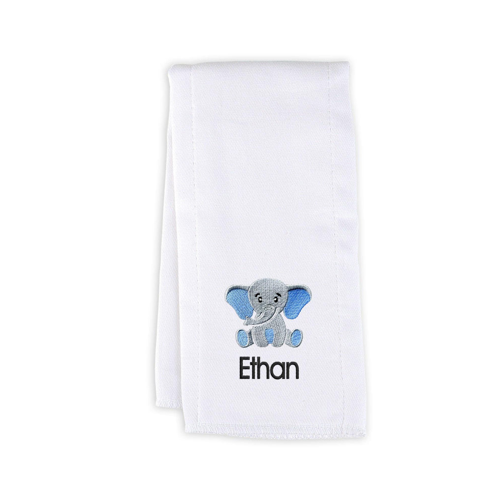 Personalized Elephant Blue Design Burp Cloth - Designs by Chad & Jake