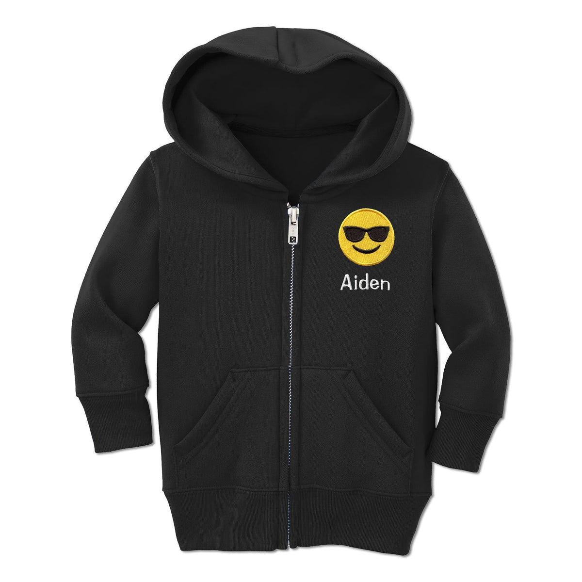 Personalized Choose Your Own Emoji Full Zip Hoodie 4T / Black