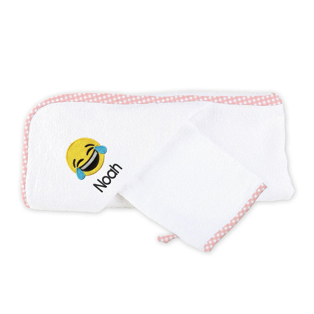 Personalized Happy Tears Emoji Hooded Towel Set - Designs by Chad & Jake