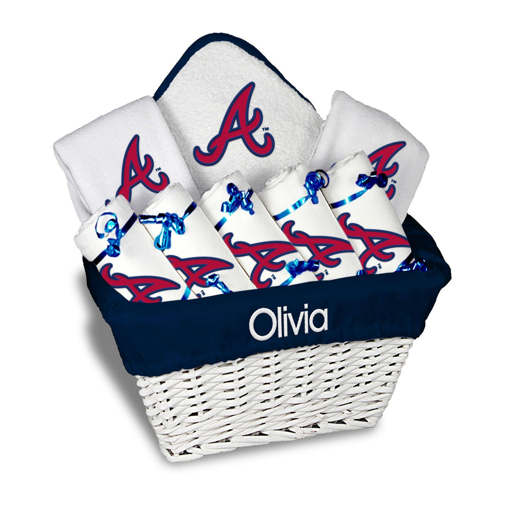 Personalized Atlanta Braves Large Basket - 9 Items - Designs by Chad & Jake
