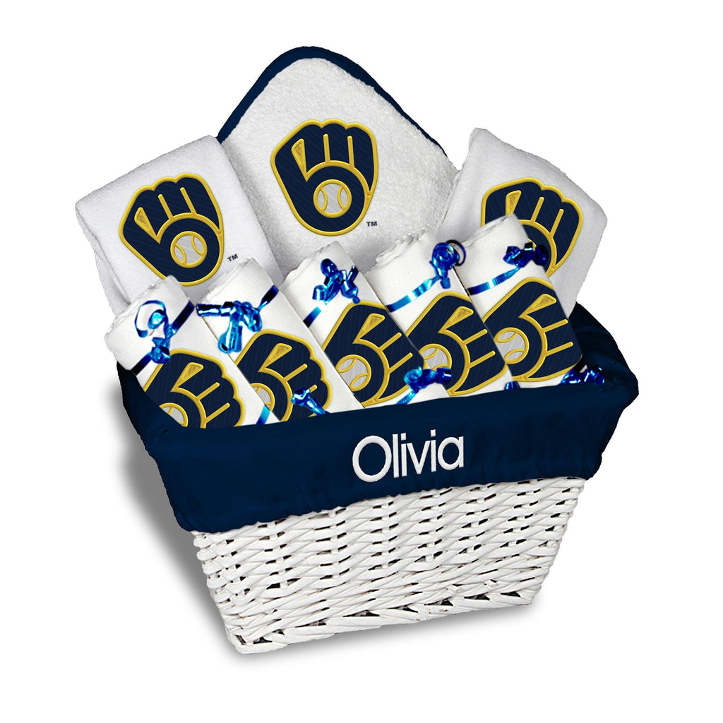 Personalized Milwaukee Brewers Large Basket - 9 Items - Designs by Chad & Jake