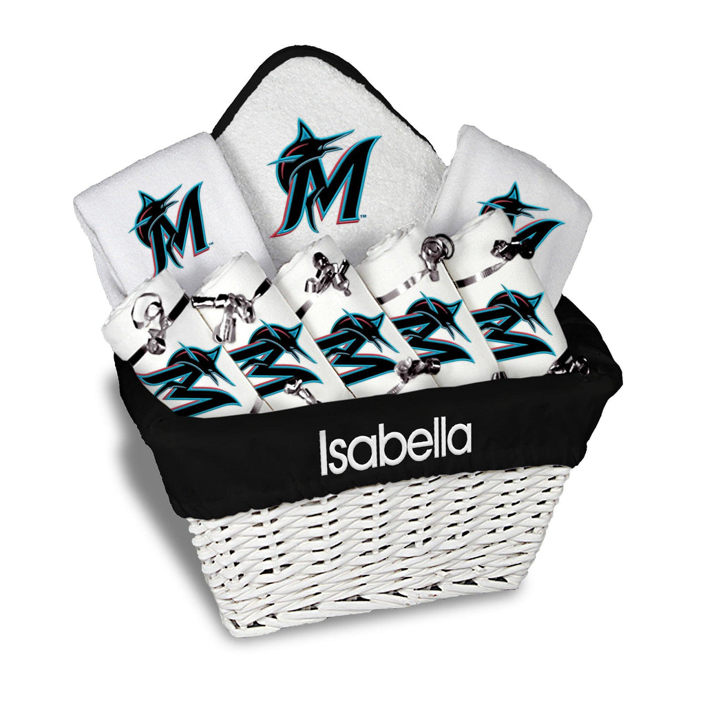 Personalized Miami Marlins Large Basket - 9 Items - Designs by Chad & Jake