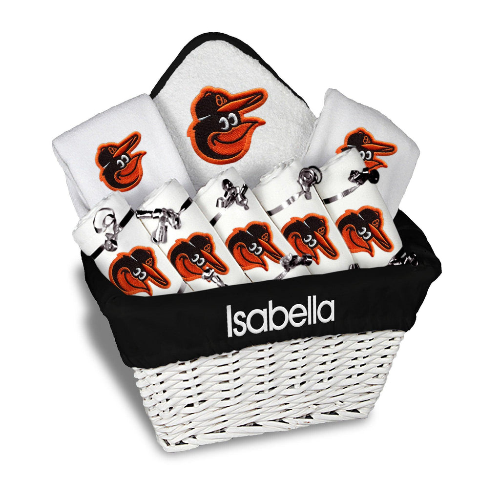 Personalized Baltimore Orioles Large Basket - 9 Items - Designs by Chad & Jake
