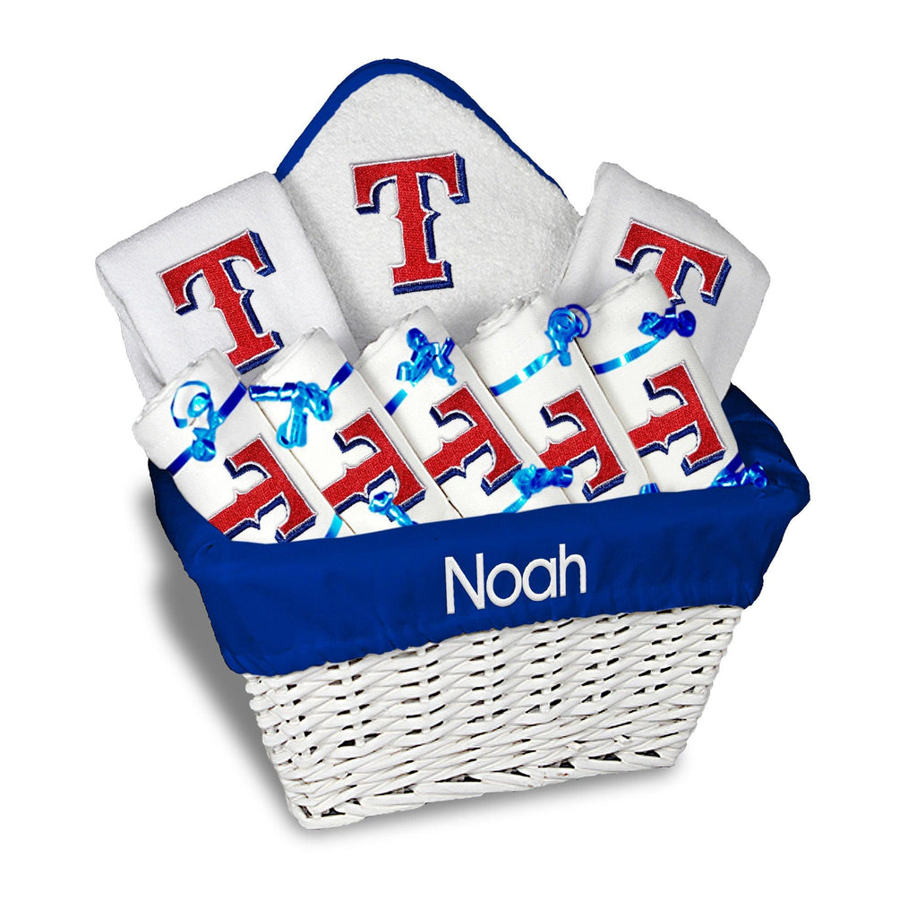 Personalized Texas Rangers Large Basket - 9 Items - Designs by Chad & Jake
