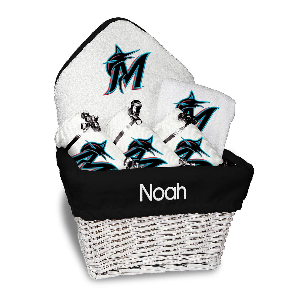 Personalized Miami Marlins Medium Basket - 6 Items - Designs by Chad & Jake