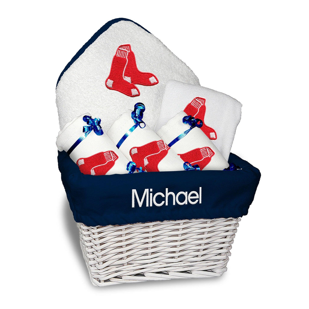 Personalized Boston Red Sox Medium Basket - 6 Items - Designs by Chad & Jake