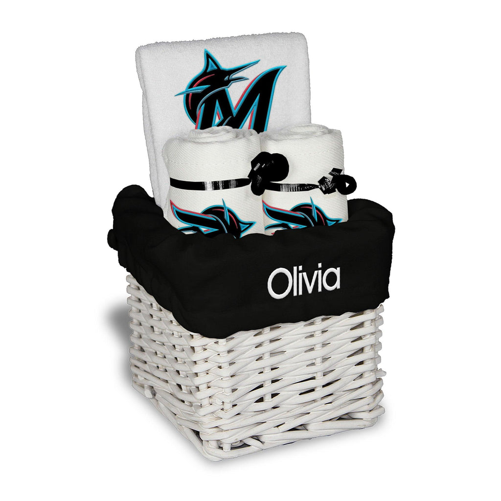 Personalized Miami Marlins Small Basket - 4 Items - Designs by Chad & Jake
