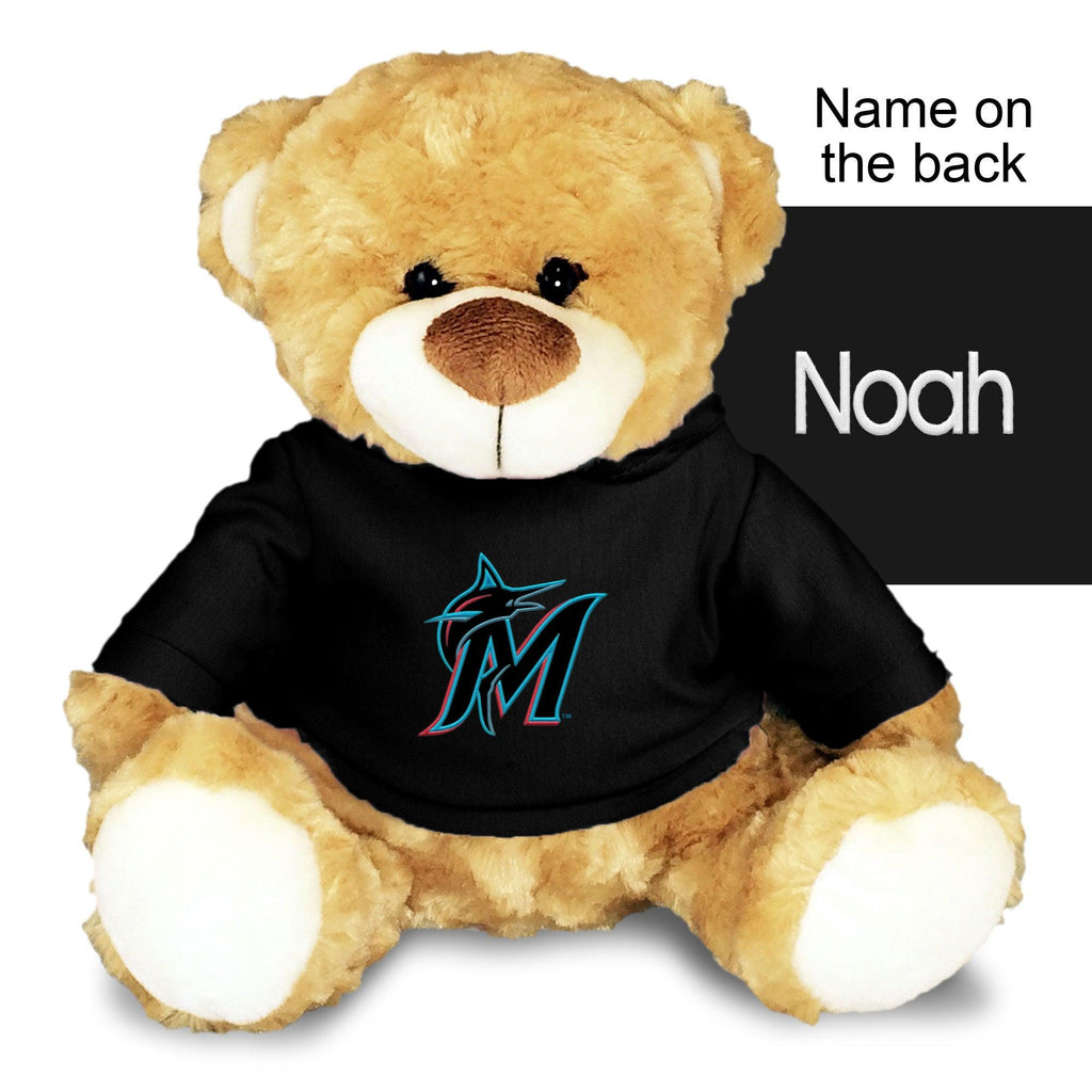 Personalized Miami Marlins 10" Plush Bear - Designs by Chad & Jake