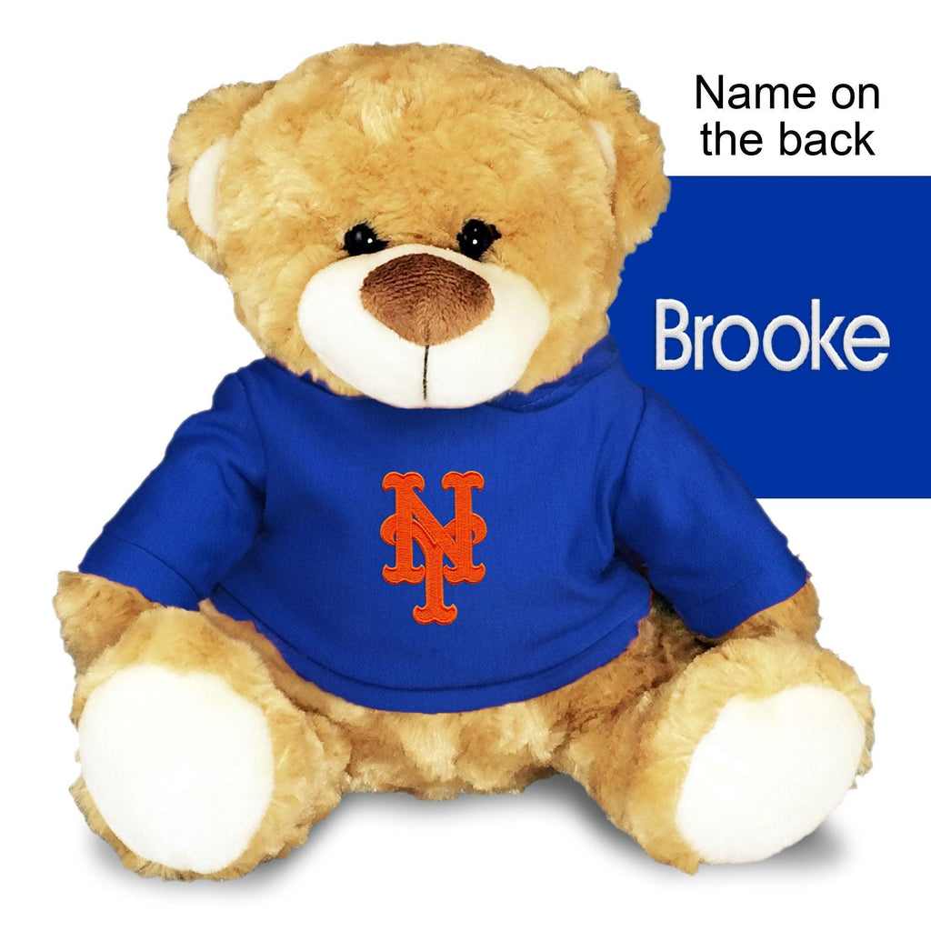 Personalized New York Mets 10" Plush Bear - Designs by Chad & Jake