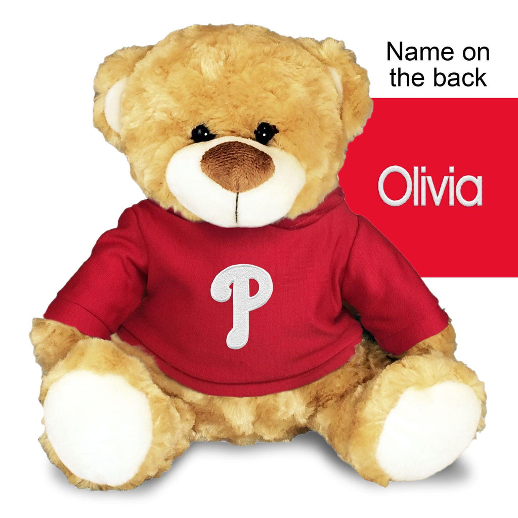 Personalized Philadelphia Phillies 10" Plush Bear - Designs by Chad & Jake