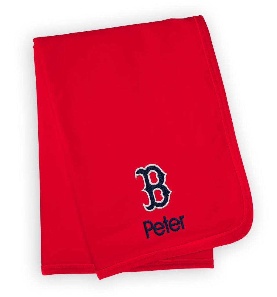 Personalized Boston Red Sox "B" Blanket - Designs by Chad & Jake