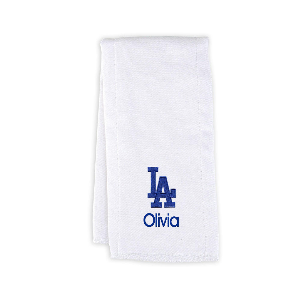 Personalized Los Angeles Dodgers Burp Cloth - Designs by Chad & Jake