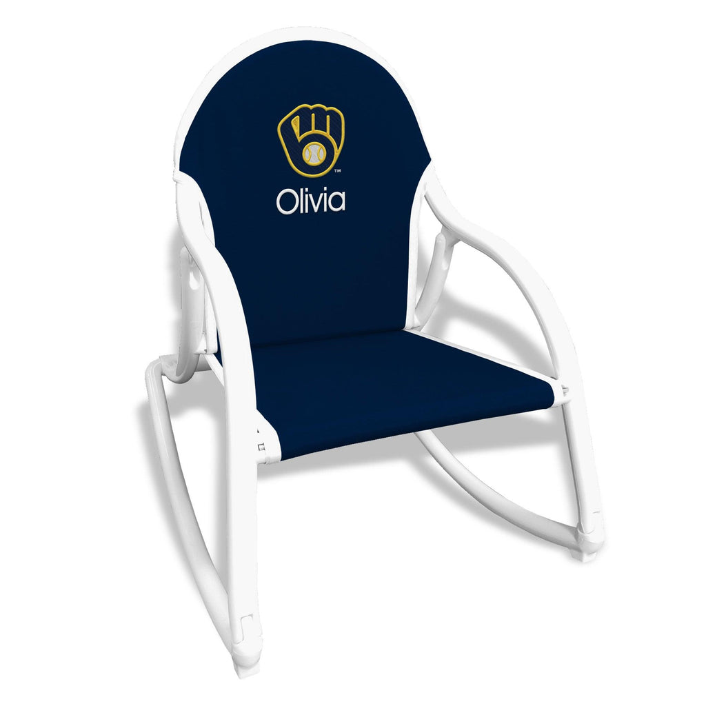 Personalized Milwaukee Brewers Rocking Chair - Designs by Chad & Jake