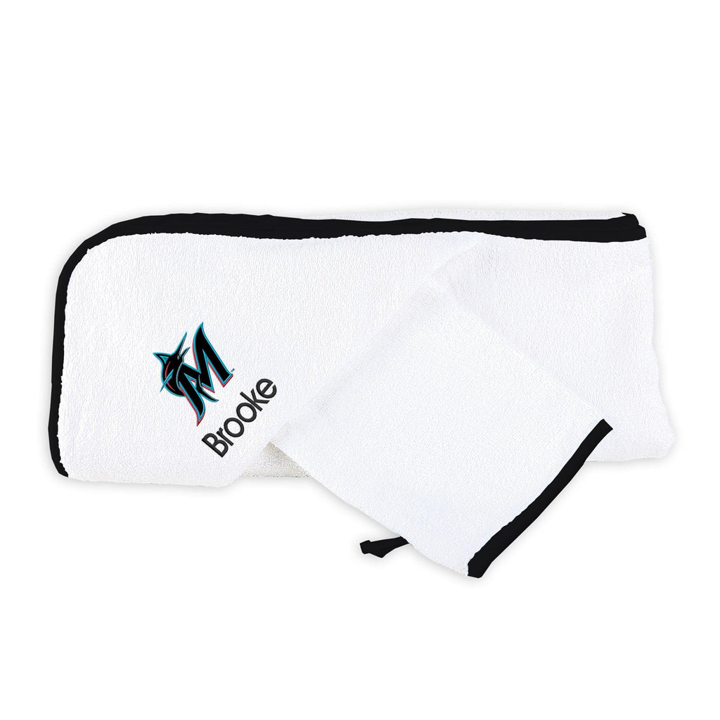 Personalized Miami Marlins Towel & Wash Cloth Set - Designs by Chad & Jake