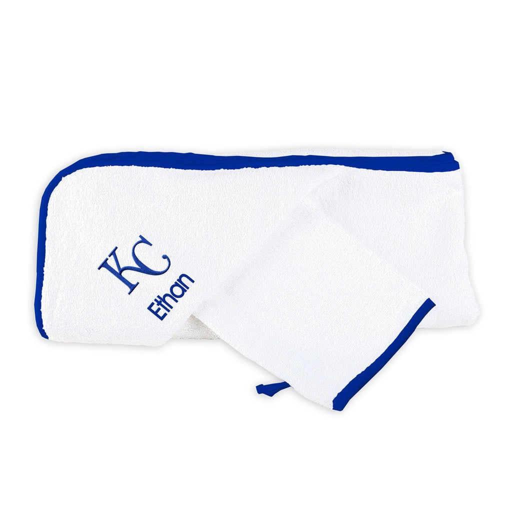 Personalized Kansas City Royals Towel & Wash Cloth Set - Designs by Chad & Jake
