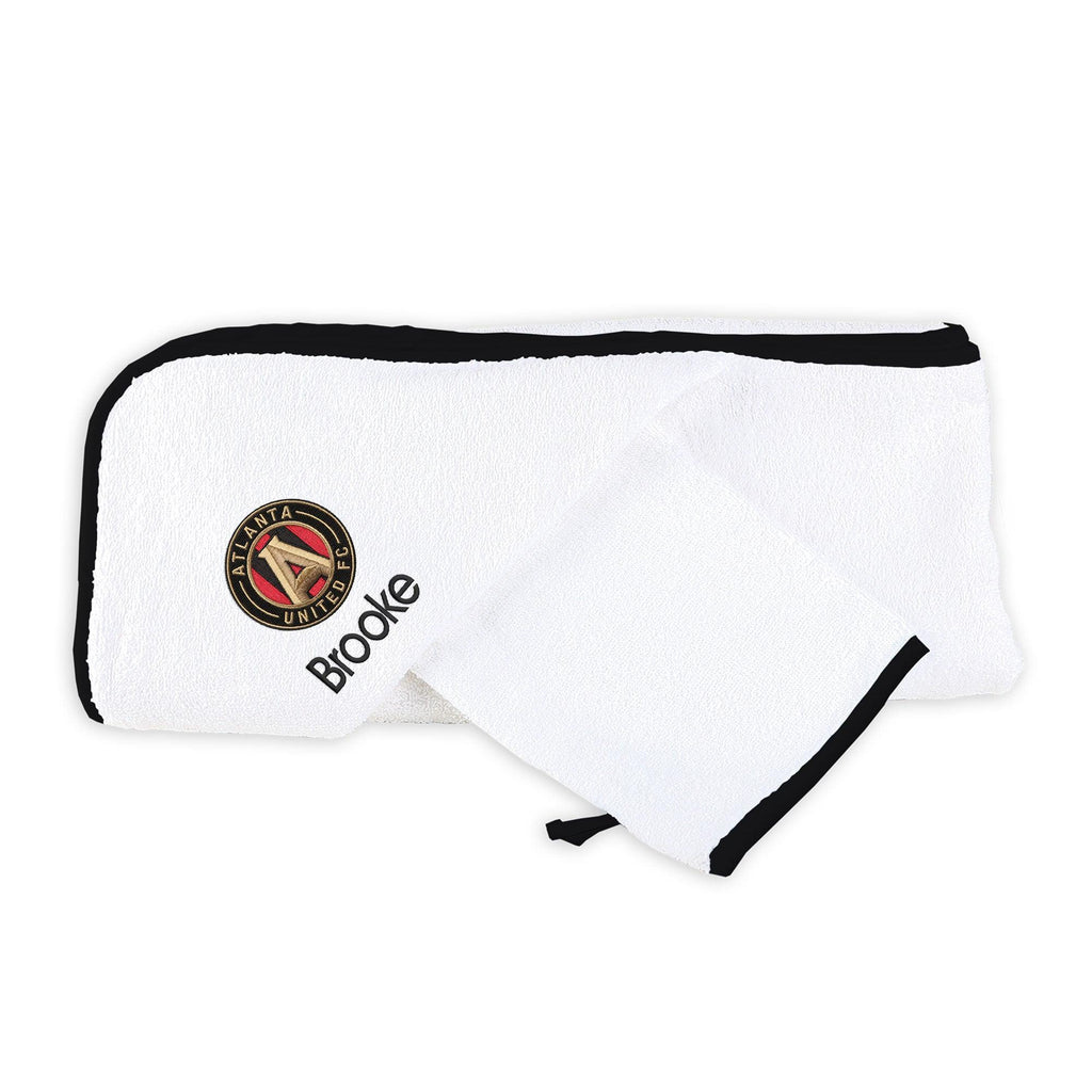 Personalized Atlanta United Hooded Towel and Wash Mitt Set - Designs by Chad & Jake