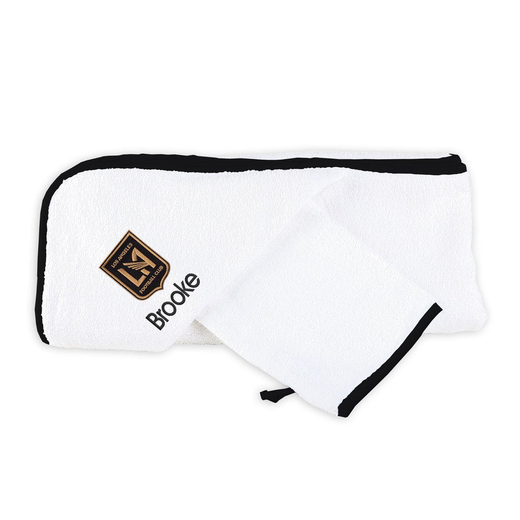 Personalized LAFC Hooded Towel and Wash Mitt Set - Designs by Chad & Jake