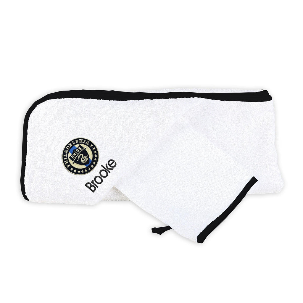 Personalized Philadelphia Union Hooded Towel and Wash Mitt Set - Designs by Chad & Jake