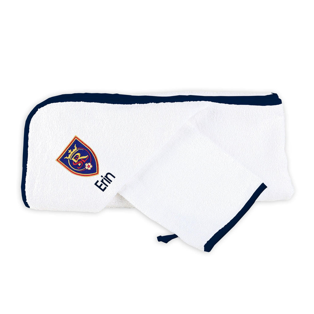 Personalized Real Salt Lake Hooded Towel and Wash Mitt Set - Designs by Chad & Jake